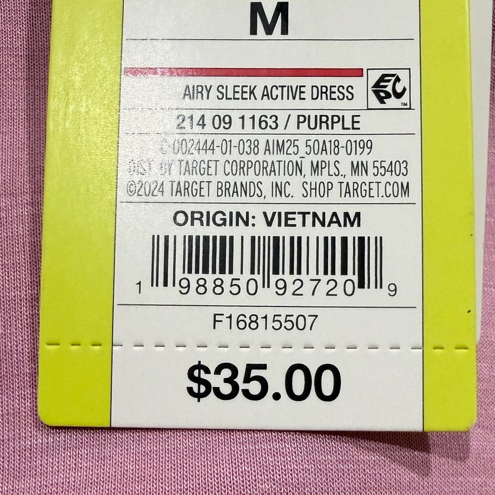 ALL IN MOTION NWT airy sleek active dress -purple -medium - Picture 5 of 13